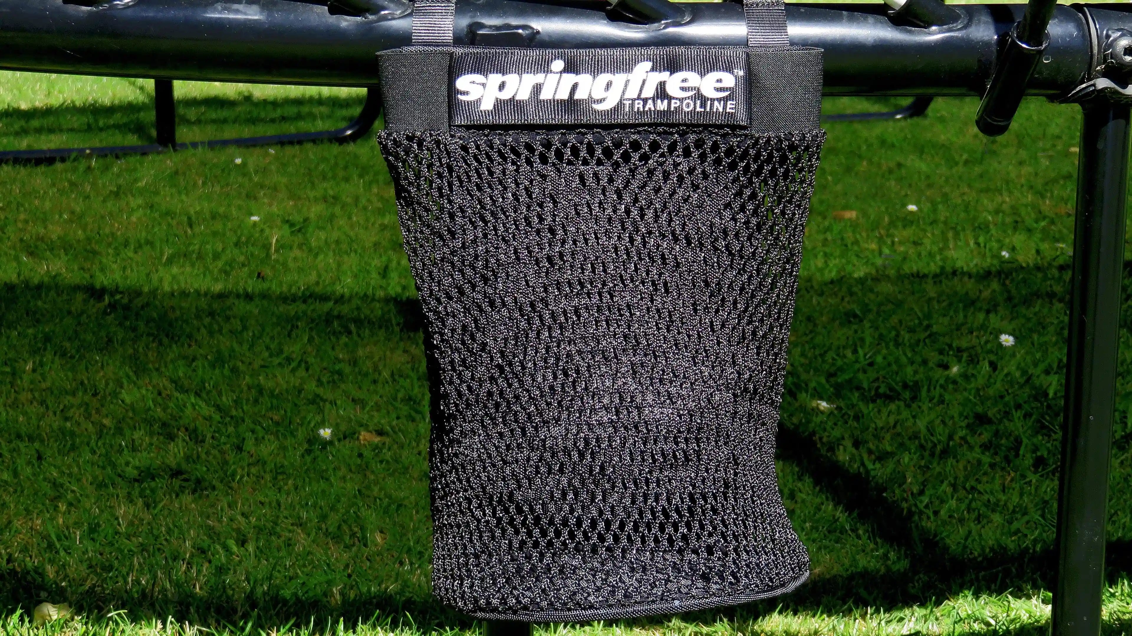 storage bag attached to a springfree trampoline