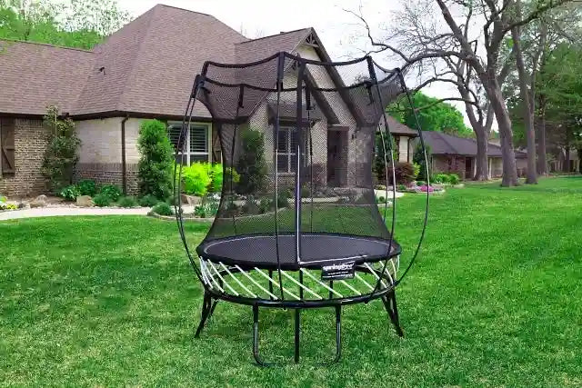 an outdoor trampoline
