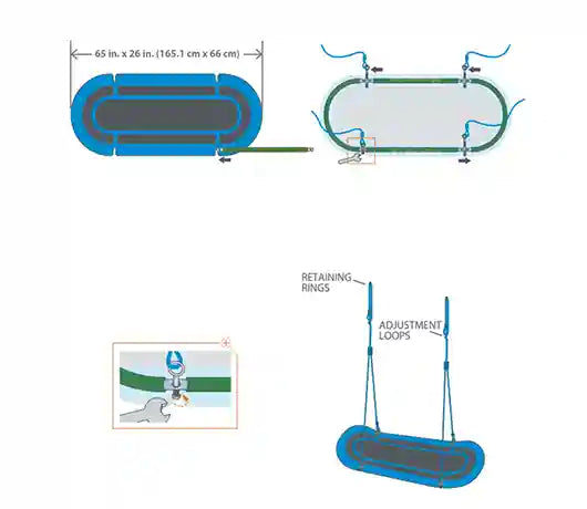 parts of the double platform tree swing